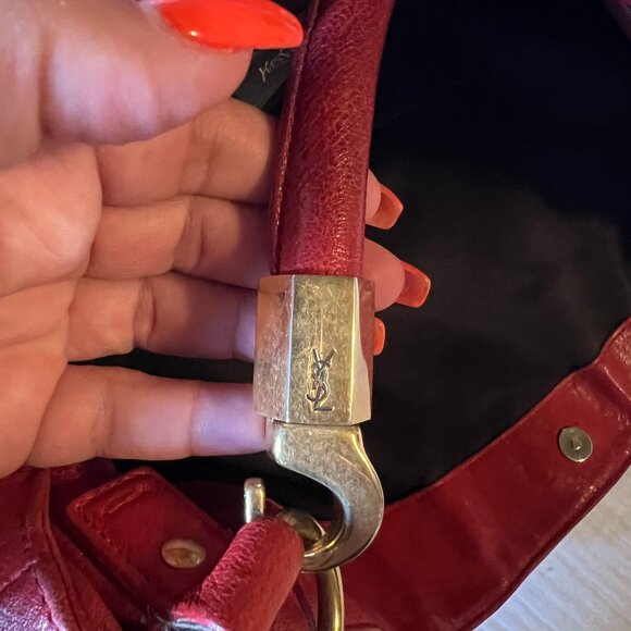 YSL Yves Saint Laurent Roady Hobo Bag Red Used Condition - Picture 2 of 6